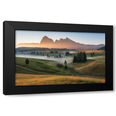 Alpe Di Siusi Black Modern Wood Framed Art Print with Double Matting by Krivec, Ales