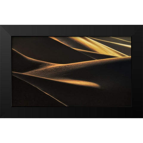 Light Caress Black Modern Wood Framed Art Print by Mehrafshar EFIAP, Babak