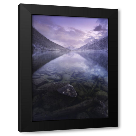 Altai Russia Black Modern Wood Framed Art Print by Anton, Rostovskiy