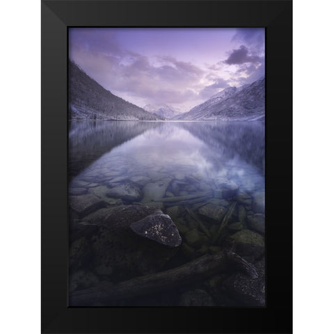 Altai Russia Black Modern Wood Framed Art Print by Anton, Rostovskiy