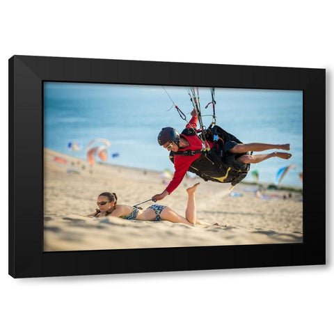 Removing Bra With Jim Nougarolles Black Modern Wood Framed Art Print by Shu, Tristan