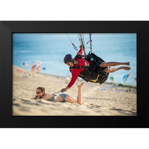 Removing Bra With Jim Nougarolles Black Modern Wood Framed Art Print by Shu, Tristan