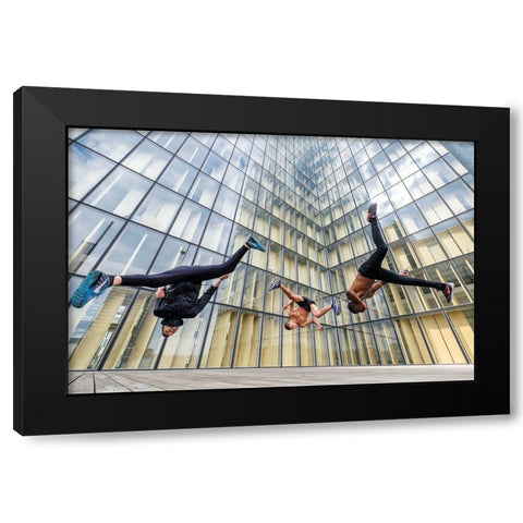 Tricking With Ahmed Chouikhi-Mehdi Harhad A Kacvin Cactout Black Modern Wood Framed Art Print by Shu, Tristan