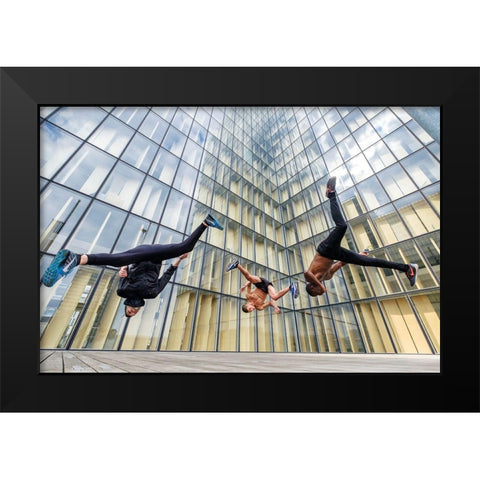 Tricking With Ahmed Chouikhi-Mehdi Harhad A Kacvin Cactout Black Modern Wood Framed Art Print by Shu, Tristan