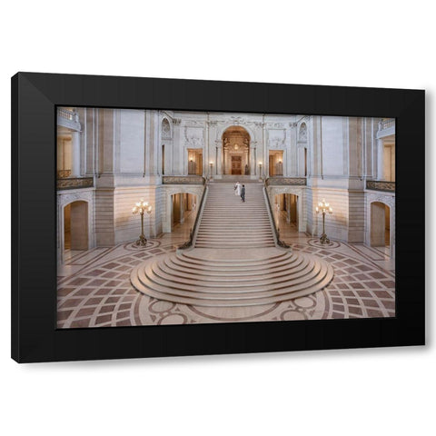 Qi Doq Black Modern Wood Framed Art Print by Doyle, Renee