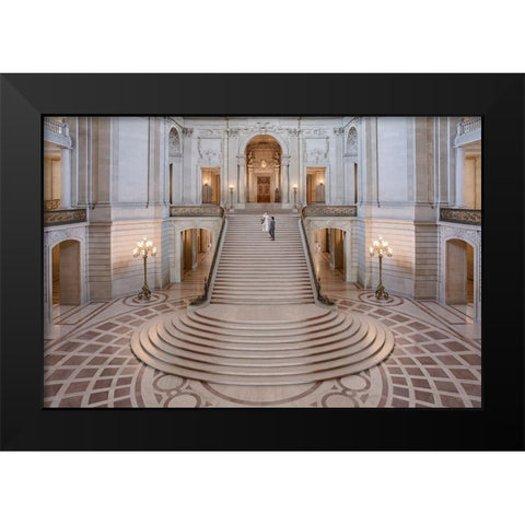 Qi Doq Black Modern Wood Framed Art Print by Doyle, Renee