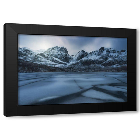 Ice Craking Black Modern Wood Framed Art Print with Double Matting by Martin Castan, David