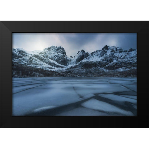 Ice Craking Black Modern Wood Framed Art Print by Martin Castan, David