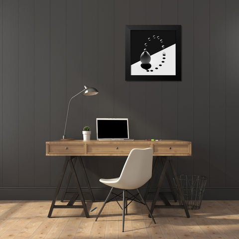 Arch Drops Egg Black Modern Wood Framed Art Print by Bunjamin, Antonyus