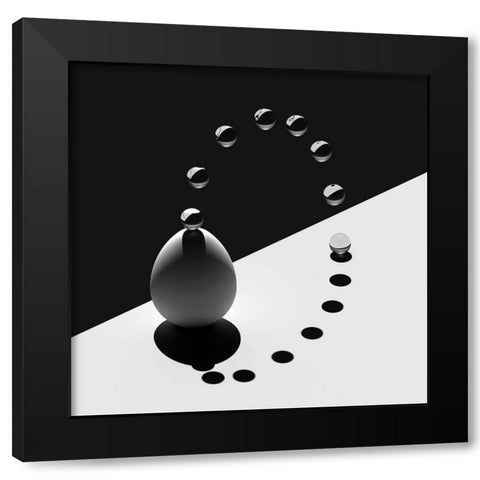 Arch Drops Egg Black Modern Wood Framed Art Print by Bunjamin, Antonyus