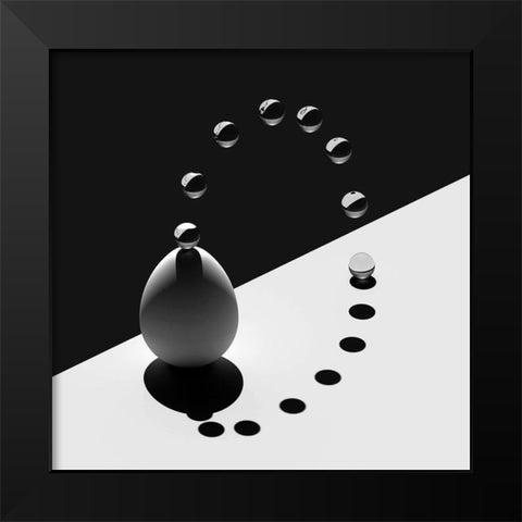 Arch Drops Egg Black Modern Wood Framed Art Print by Bunjamin, Antonyus