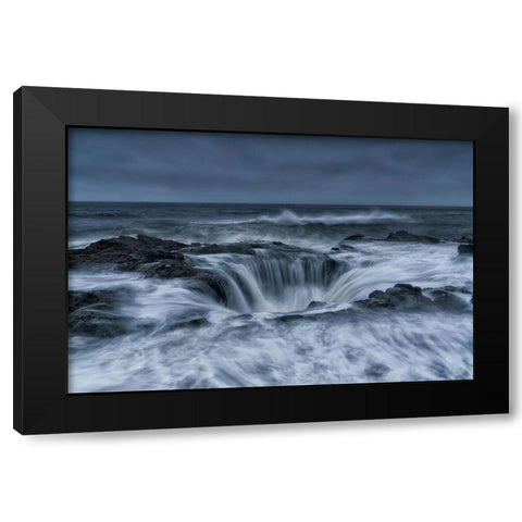 Power Black Modern Wood Framed Art Print with Double Matting by Ning, Aidong