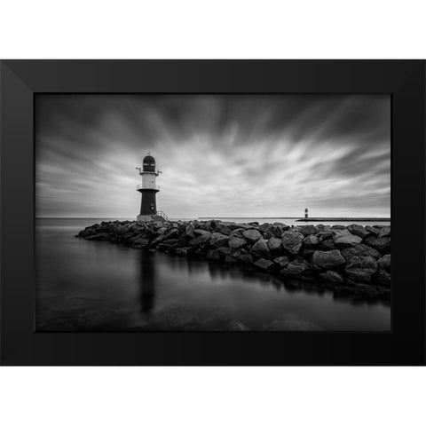 The Twins Black Modern Wood Framed Art Print by Schonberg, Alexander