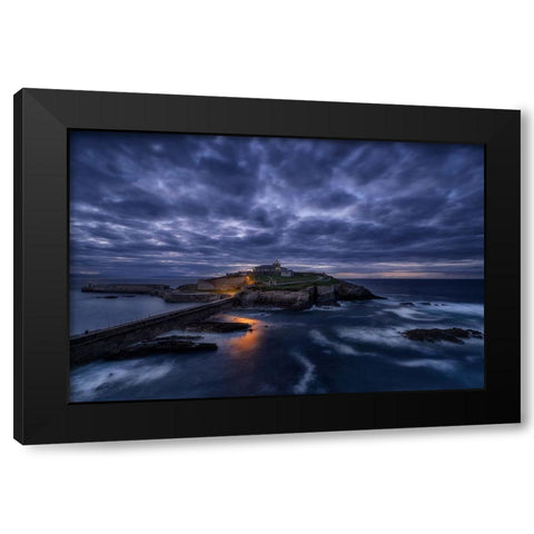 Ultimas Luces En El Faro Black Modern Wood Framed Art Print by Maseda Varela, Alfonso