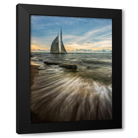 Abonded Icon Black Modern Wood Framed Art Print with Double Matting by Prasetya, Agus