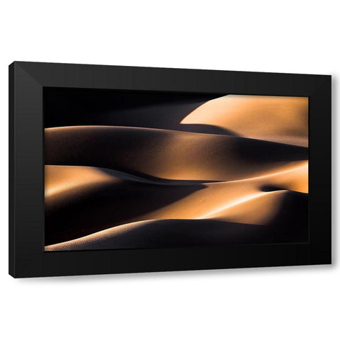 Wave Black Modern Wood Framed Art Print by Momeni, Mohammadreza