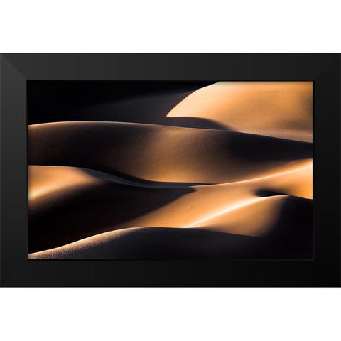 Wave Black Modern Wood Framed Art Print by Momeni, Mohammadreza