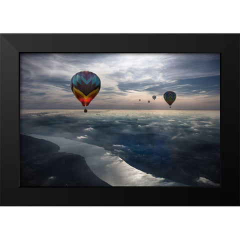 To Kiss The Sky Black Modern Wood Framed Art Print by Bonadio, Heather
