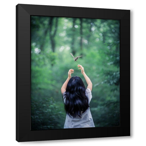 A Little More Black Modern Wood Framed Art Print with Double Matting by Suzuki, Takashi