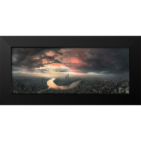 The Bay Black Modern Wood Framed Art Print by Huang, Stan