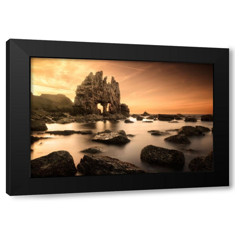 The Mask Of Sauron Black Modern Wood Framed Art Print with Double Matting by Camacho, Anto