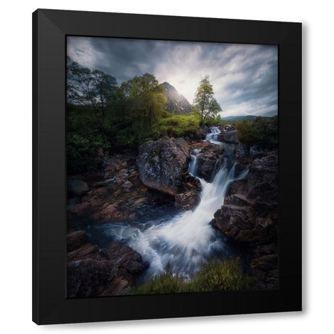 Lonely Mountain 3. Black Modern Wood Framed Art Print with Double Matting by Pablo de, Juan