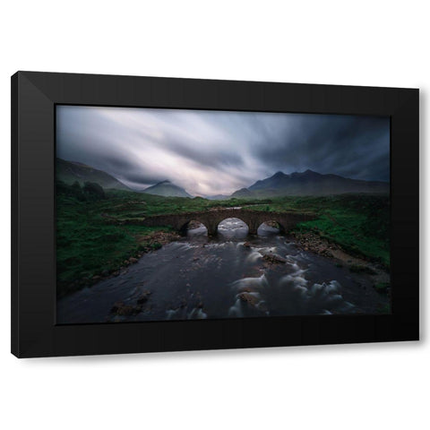 Sligachan Storm. Black Modern Wood Framed Art Print with Double Matting by Pablo De, Juan