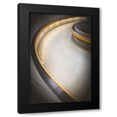 Staircase At Ottawa Train Station Black Modern Wood Framed Art Print with Double Matting by Huang, Richard