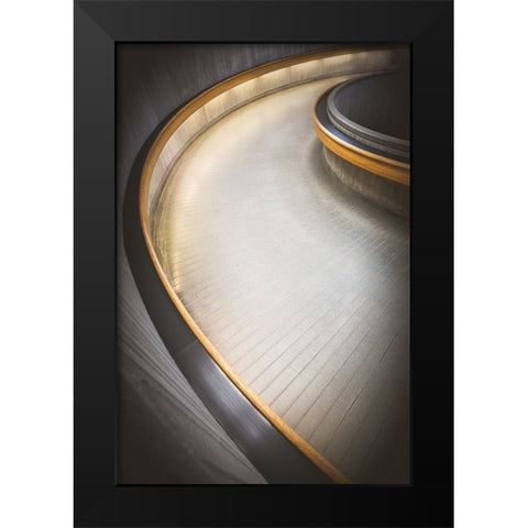 Staircase At Ottawa Train Station Black Modern Wood Framed Art Print by Huang, Richard