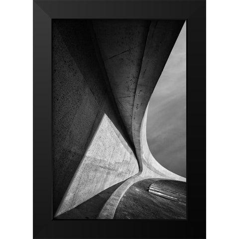 Heavy Concrete Black Modern Wood Framed Art Print by Van De, Jeroen