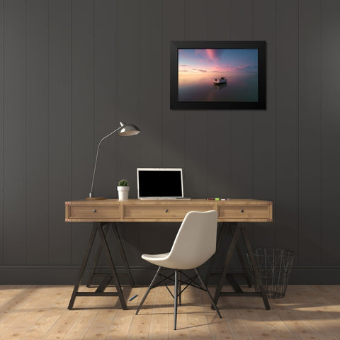 Tarragona Delta Del Ebre Alone Black Modern Wood Framed Art Print by joanaduenas