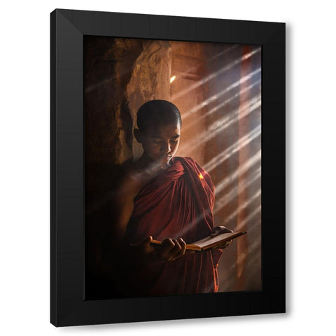 Novice Black Modern Wood Framed Art Print with Double Matting by Eichelberg, Amnon