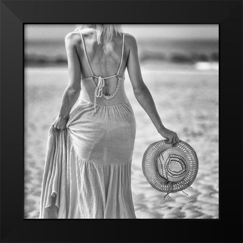 Sea-Sun-And Sand Black Modern Wood Framed Art Print by Flour, Piet