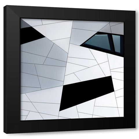 Facade Lines Black Modern Wood Framed Art Print by Van De, Jeroen