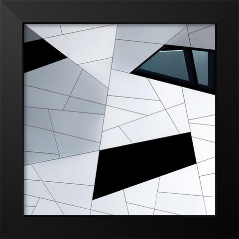 Facade Lines Black Modern Wood Framed Art Print by Van De, Jeroen