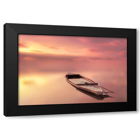 The Boat Black Modern Wood Framed Art Print by Guerola, Joaquin
