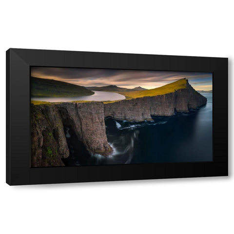 Sorvagsvatn Black Modern Wood Framed Art Print by Kruczynski, Wojciech
