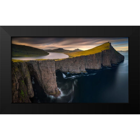 Sorvagsvatn Black Modern Wood Framed Art Print by Kruczynski, Wojciech