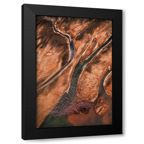 Flying Over Palette Black Modern Wood Framed Art Print by Fan, John