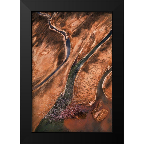 Flying Over Palette Black Modern Wood Framed Art Print by Fan, John