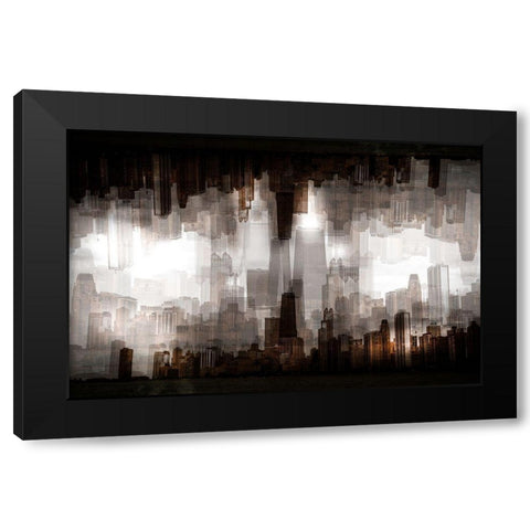 Chicago Skyline Black Modern Wood Framed Art Print by Chiriaco, Carmine