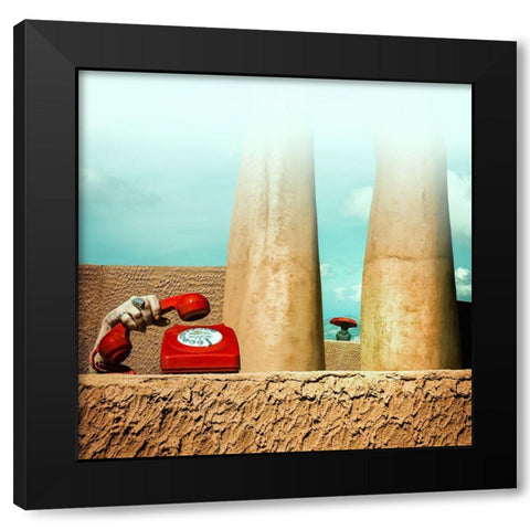 Big Calm Black Modern Wood Framed Art Print with Double Matting by Ambra