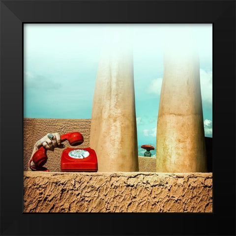 Big Calm Black Modern Wood Framed Art Print by Ambra