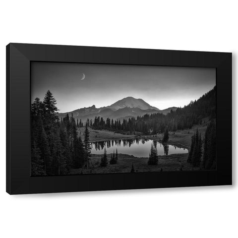 Mt. Rainier Black Modern Wood Framed Art Print with Double Matting by Zheng, Michael