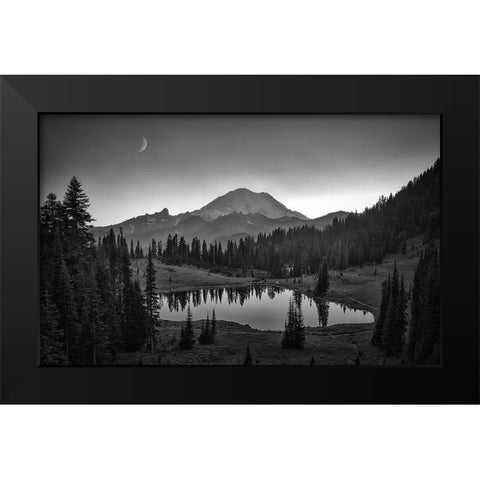 Mt. Rainier Black Modern Wood Framed Art Print by Zheng, Michael