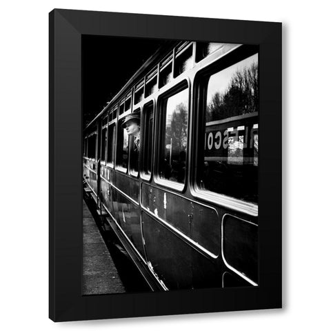 The Goodbye Girl ....Leaving Black Modern Wood Framed Art Print with Double Matting by Bland, Richard