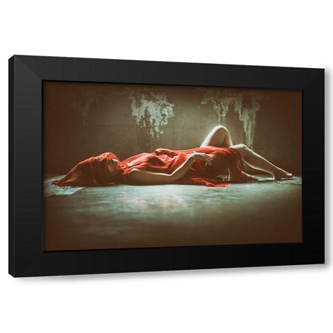 Sensual Black Modern Wood Framed Art Print with Double Matting by Kiyota, Daisuke