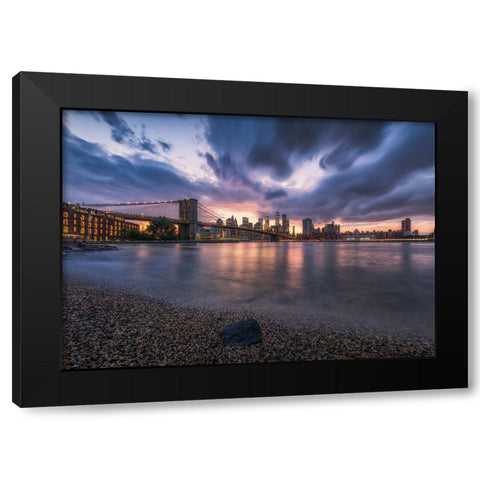 Under the storm Black Modern Wood Framed Art Print by Chen, Johnny