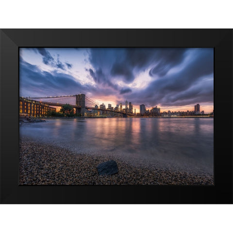 Under the storm Black Modern Wood Framed Art Print by Chen, Johnny