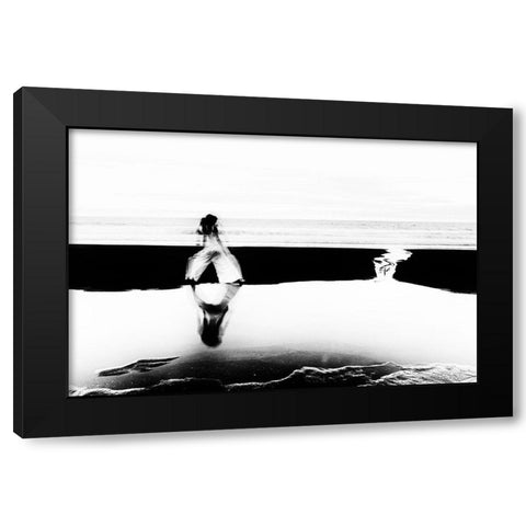 N/T Black Modern Wood Framed Art Print by Medeiros, Paulo